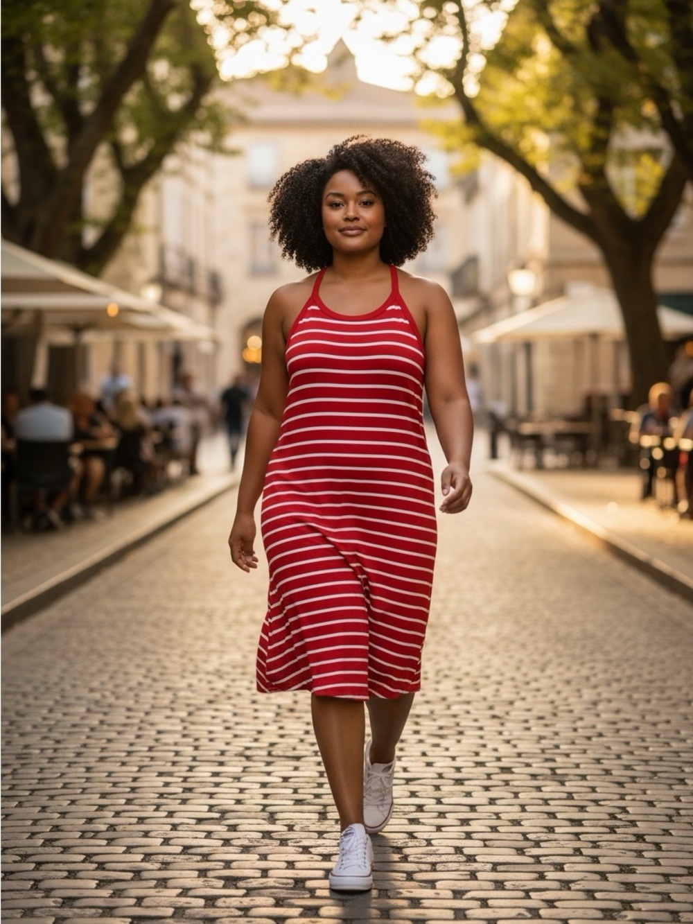 2 for $8 Red and White Striped Racerback Tank Dress #986